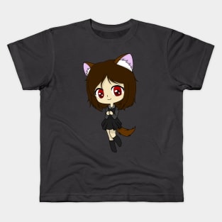 gacha wolf girl chibi Kids T-Shirt